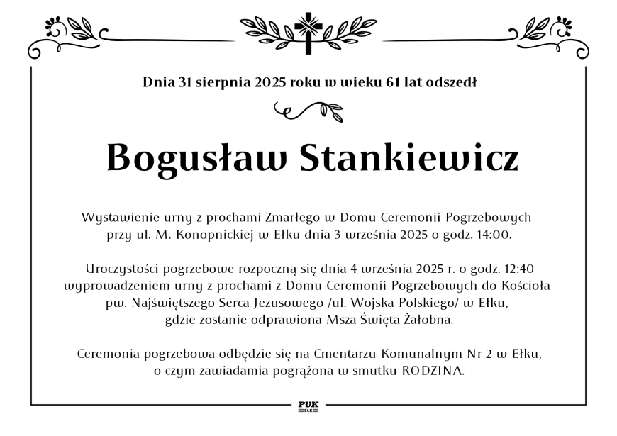 Bogusław Stankiewicz - nekrolog